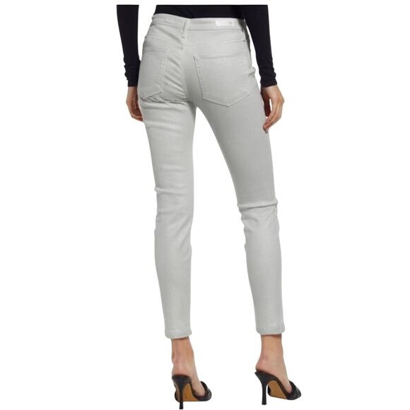 AG Adriano Goldschmied Farrah ankle high rise skinny gray sparkle size 27 - Picture 11 of 11